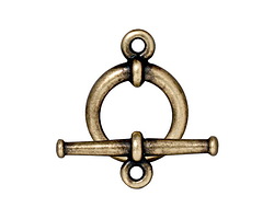 TierraCast Antique Brass (plated) Large Tapered Toggle Clasp 20mm, 25mm bar