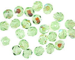 Czech Glass Peridot AB Fire Polished Round 6mm