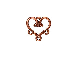 TierraCast Antique Copper (plated) 3-1 Vine Heart Link 13mm