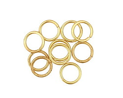 Satin Hamilton Gold (plated) Round Jump Ring 8mm, 18 gauge