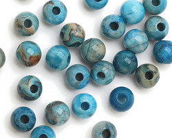 Larimar Blue Crazy Lace Agate Round (Large Hole) 8mm