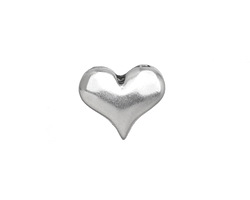 Antique Silver (plated) Heart 10mm Flat Cord Slide 15x13mm