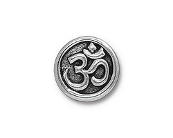 TierraCast Antique Silver (plated) Om Button 17mm