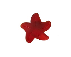 Cherry Red Beach-Style Glass Starfish Button 21mm