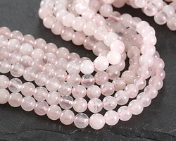 Madagascar Rose Quartz Round 6-6.5mm Beads