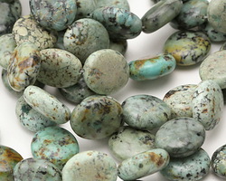 African Turquoise Flat Oval 16x14mm