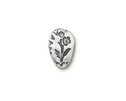 TierraCast Antique Pewter (plated) Flora Charm 9x14mm