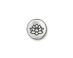 TierraCast Antique Silver (plated) Small Lotus Button 12mm