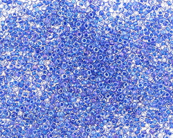 TOHO Lustered Crystal (with Caribbean Blue Lining) Round 15/0 Seed Bead