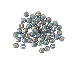 Czech Glass Bronzed Turquoise Fire Polished Round 3mm
