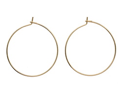 Gold (plated) Hoop Earwire 30mm (50 pieces)