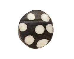 African Batiked Bone Polka Dot Tile 19-22x20-23mm
