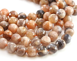 Moonstone (dark-A) Faceted Round 10mm