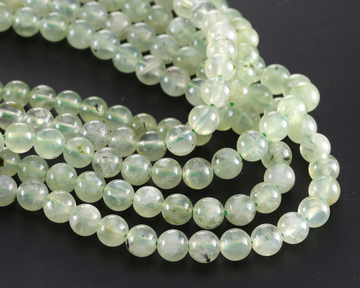 Green Tourmalinated Quartz Round 6mm