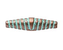 Patina Green Copper (plated) Croissant Tube 33x7mm