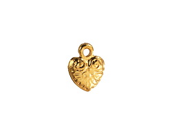 Mykonos Gold (plated) Ornate Heart Charm 13x10mm