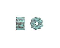 Mykonos Metalized Ceramic Copper Patina Bumpy Short Tube 7x9mm