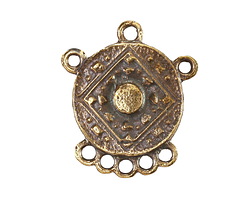 Mykonos Antique Brass (plated) Medallion Multi-Ring Chandelier Focal Link 25x28mm