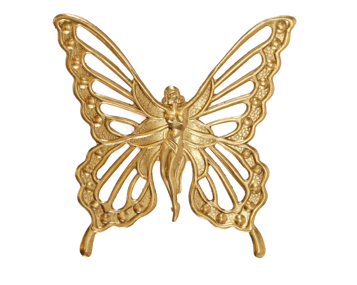 Vintaj Solid Brass Butterfly Pixie Maiden Focal 56x54mm