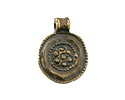 Mykonos Antique Brass (plated) Ancient Floral Medallion Pendant 19x25mm