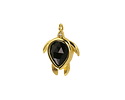 Black Obsidian w/ Gold Finish Sea Turtle Focal 15x19mm