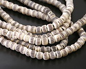 Nepalese Bone w/ Batiked Lines Large-Hole Rondelle 6-7x8mm