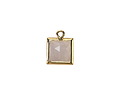 Blue Rose Quartz w/ Gold Finish Faceted Square Focal 10x13mm
