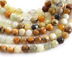 Antique Soochow Jade Faceted Round 6mm