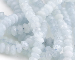 Aquamarine Faceted Rondelle 3-4x5-6mm