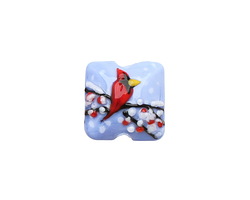 Grace Lampwork Winter Red Cardinal Pillow 15mm