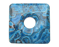 Larimar Blue Crazy Lace Agate Square Donut 50mm