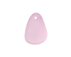 Blossom Pink Beach-Style Glass Large Pebble Pendant 15-20x20-35mm