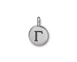 TierraCast Antique Silver (plated) Round Gamma Charm 12x17mm