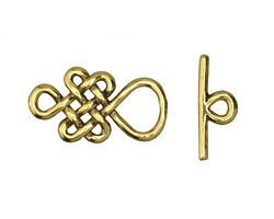 Zola Elements Antique Gold (plated) Infinity Knot Toggle Clasp 24x13mm, 18mm bar