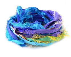 Capri 100% Silk Sari Windswept Ribbon