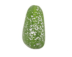 Czech Glass Textured Matte Green Opal w/ Silver Luster Nugget 33x19mm