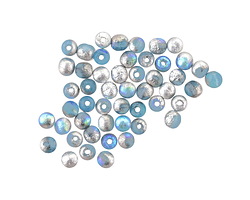 Czech Glass Aquamarine AB w/ Silver Textured Druk 3mm