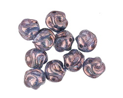 Czech Glass Bronzed Light Sapphire Twisted Round 8mm