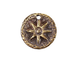Mykonos Antique Brass (plated) Sun Coin Focal 22mm