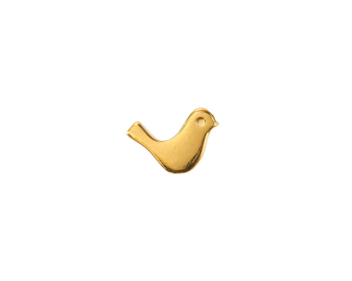 24K Gold (plated) Little Bird Bead 8.5x12mm