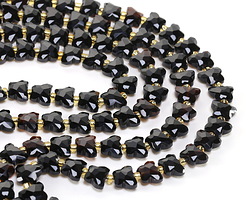 Black Obsidian Microfaceted Butterfly 8x10mm