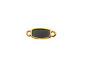 24K Gold (Plated) Transparent Jet Resin Rectangle Focal Link 16x6mm