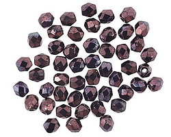 Czech Glass Luster Metallic Amethyst Fire Polished Round 3mm