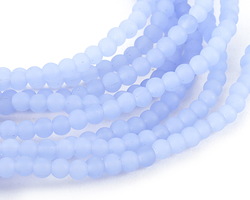 Opaque Sky Blue Beach-Style Glass Round 4mm