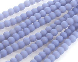 Opaque Sky Blue Beach-Style Glass Round 6mm