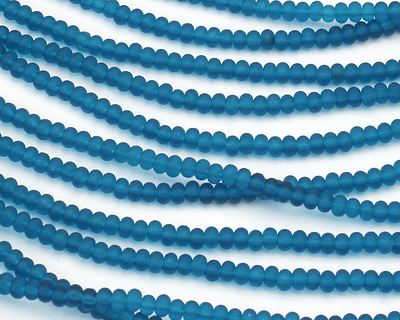 Peacock Blue Beach-Style Glass Rondelle 3x5mm