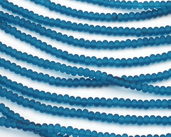 Peacock Blue Beach-Style Glass Rondelle 3x5mm