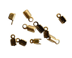 Nunn Design Antique Gold (plated) 3mm Fold Over Cord End 9x4mm