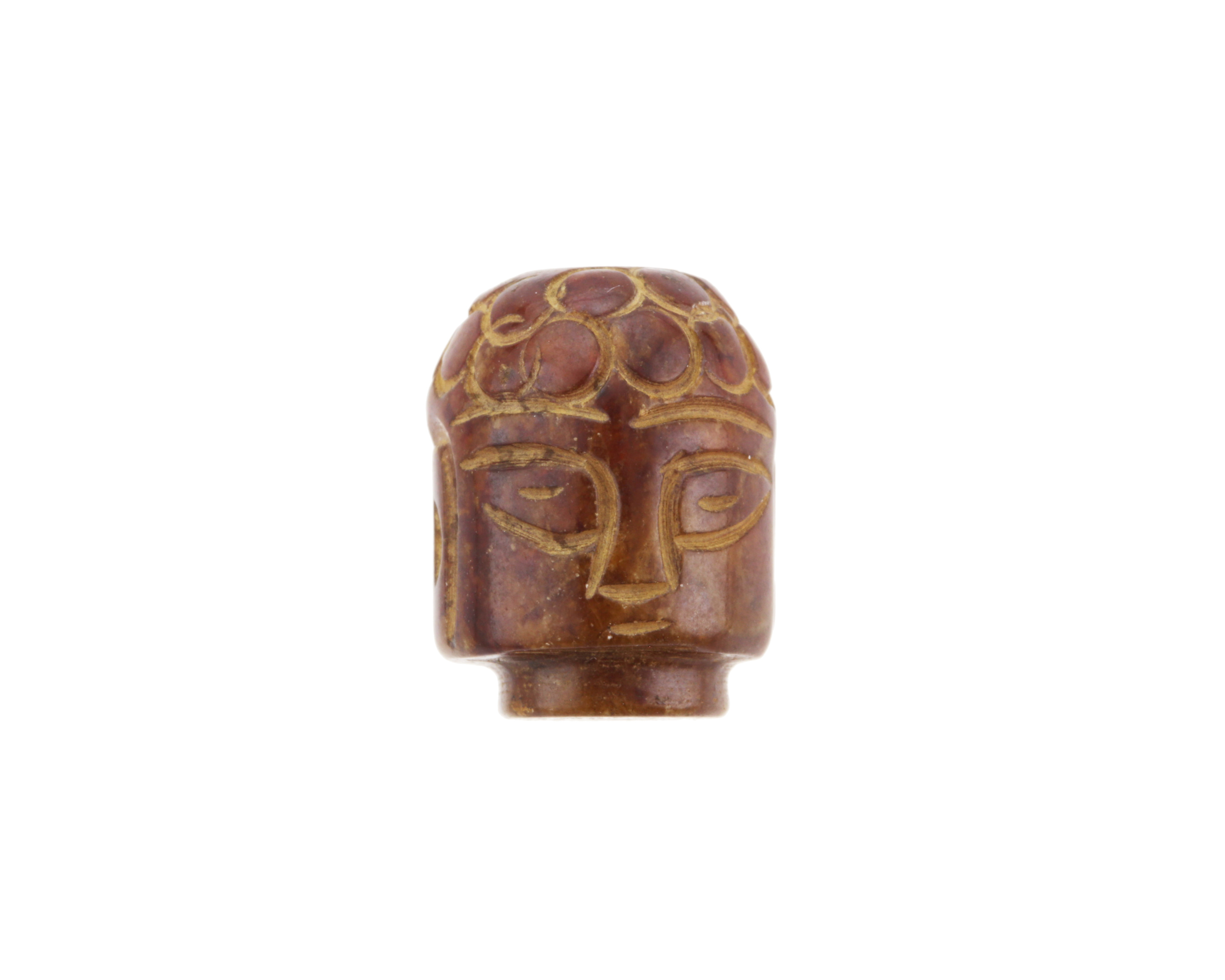 Soochow Jade Carved Buddha Head 13-14x19-20mm