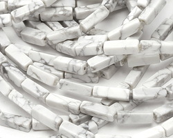 White Howlite Square Tube 13x4mm